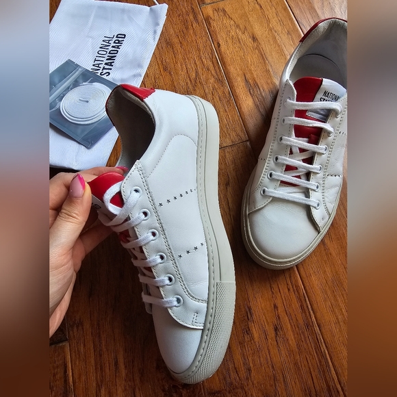 National Standard Edition 4 Low Top White and Red Sneakers - Picture 5 of 9